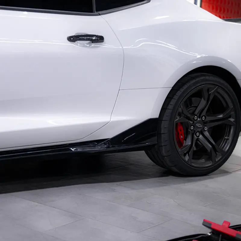 2016-2025 Chevy Camaro Evo Style Gloss Black Side Skirt Rockers Ss/Rs/Lt 2