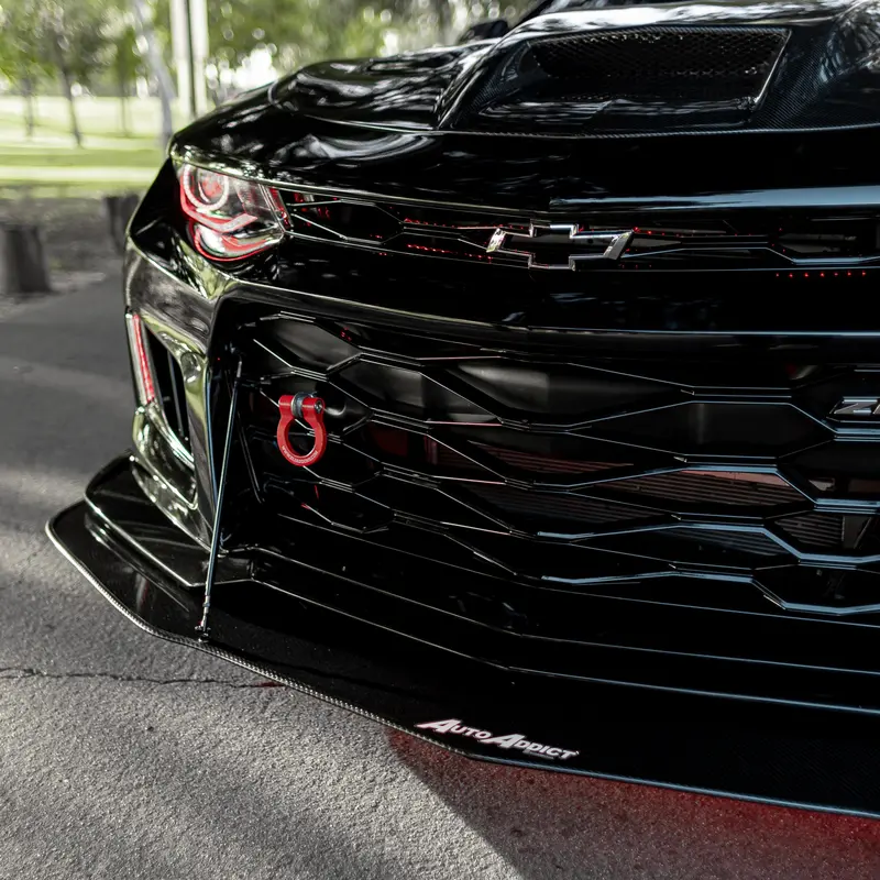 2017-2025 Chevy Camaro Zl1 Carbon Fiber Extension Splitter With Rods 2