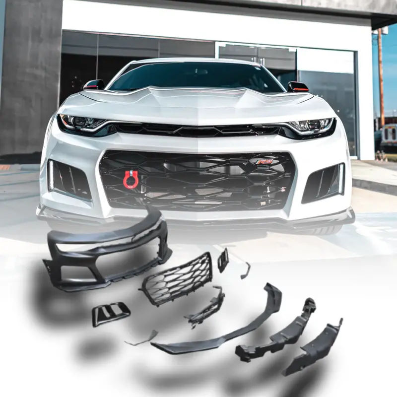 2019-2025 Chevy Camaro Zl1 Front Bumper Conversion 9Pcs Full Kit For Rs Headlights 1