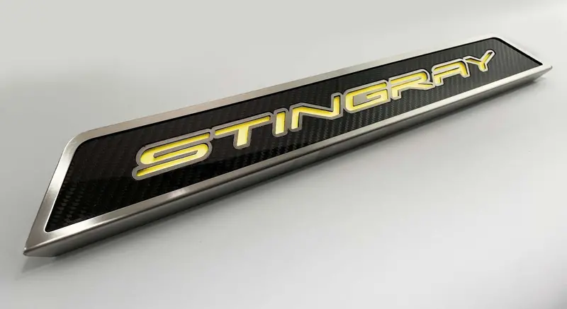2020-2026 C8 Corvette - Replacement Door Sills Carbon Fiber W/Brushed Stainless Steel 'Stingray' Style Illuminated Led | Choose Led Color 5