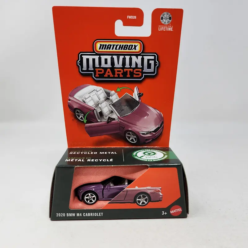 2020 Bmw M4 Cabriolet * Purple * 2026 Matchbox Moving Parts Case J 1