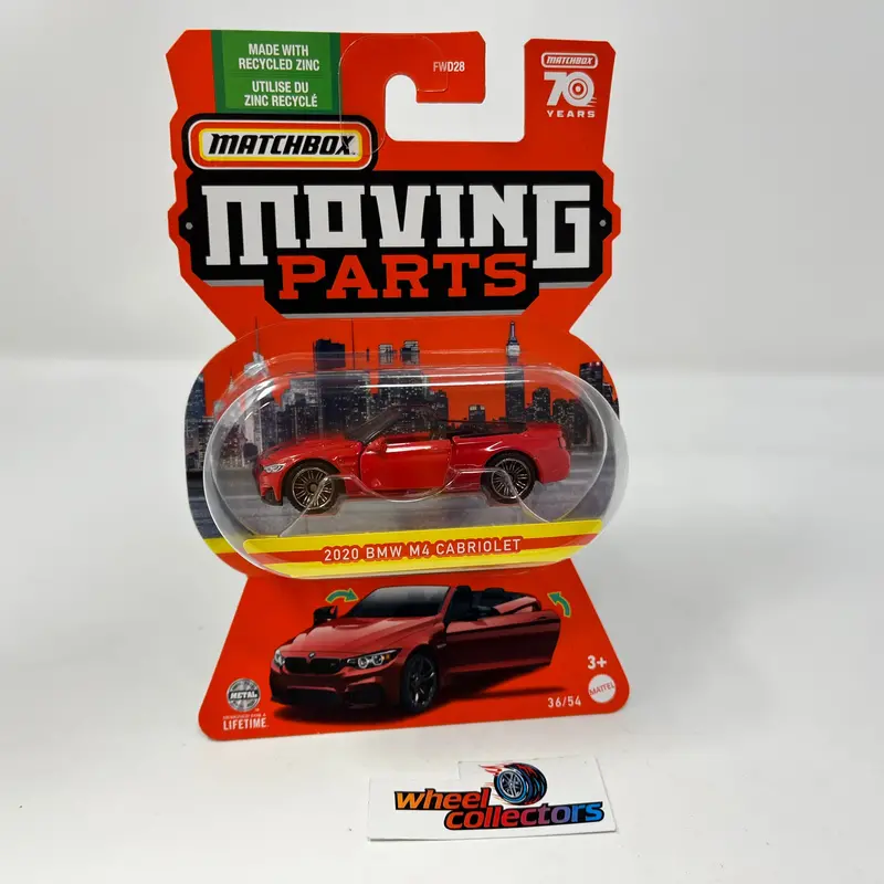 2020 Bmw M4 Cabriolet * Red * 2023 Matchbox Moving Parts Case A & C 1