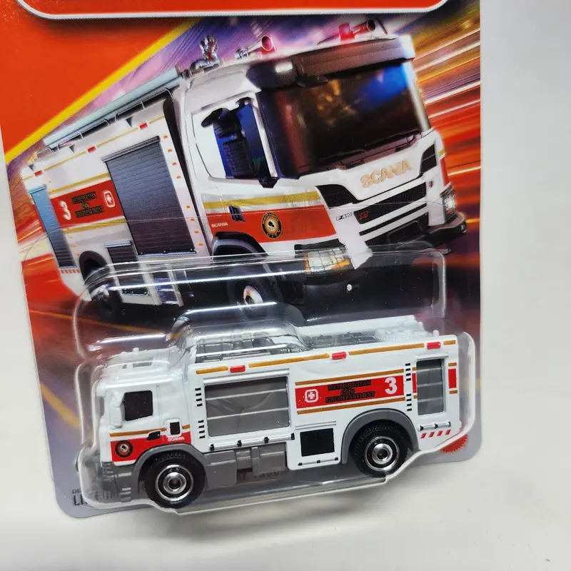 2021 Scania Xt Fire Truck #8 * White * 2026 Matchbox Basic Mainline 2