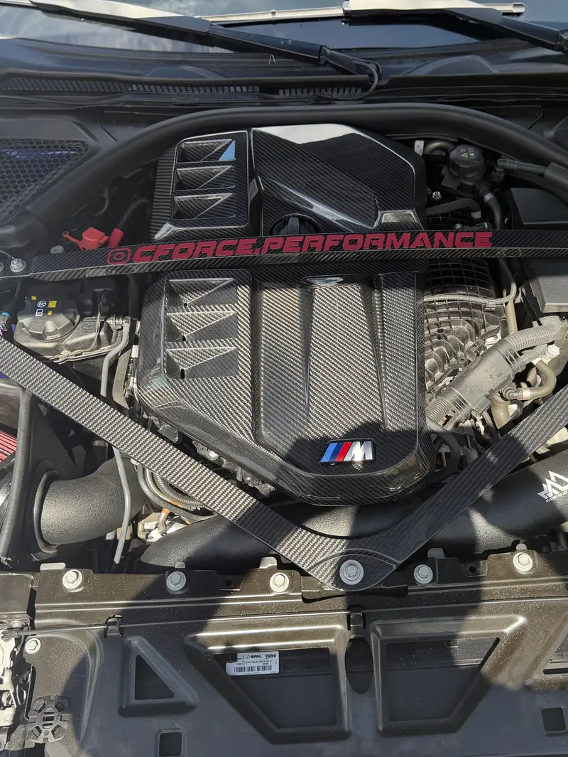 2021-Up Bmw G80 M3 G82 / G83 M4 G87 M2 Dry Carbon Fiber Engine Strut Brace Bracket Tower Bars 1