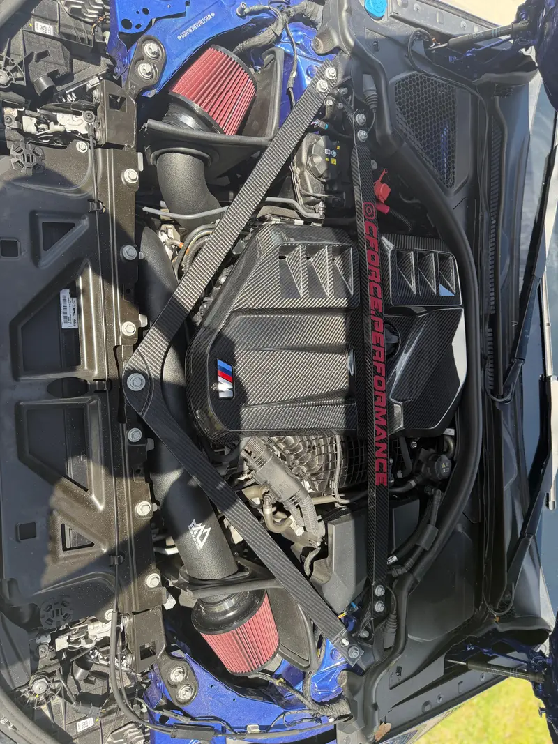 2021-Up Bmw G80 M3 G82 / G83 M4 G87 M2 Dry Carbon Fiber Engine Strut Brace Bracket Tower Bars 2