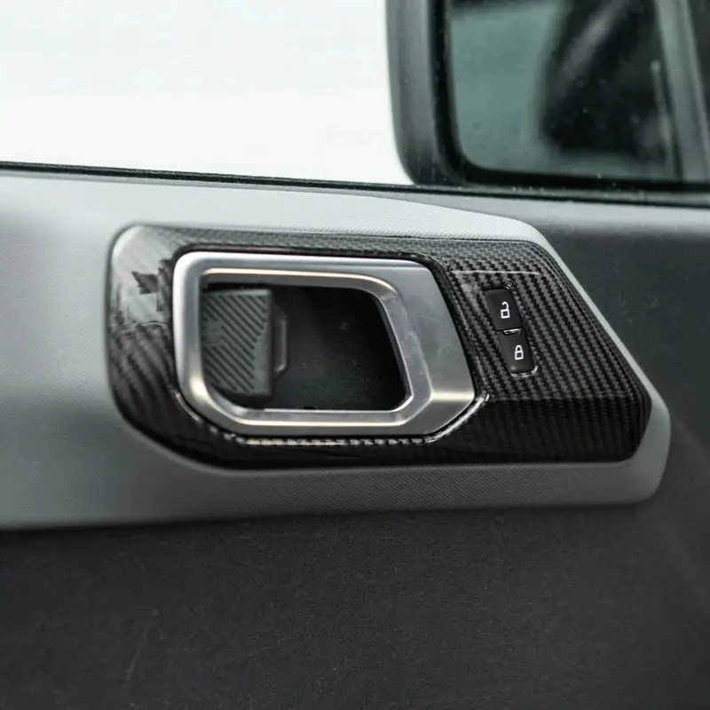 2021-Up Ford Bronco Front Door Handle Trim Cover Carbon Fiber 1