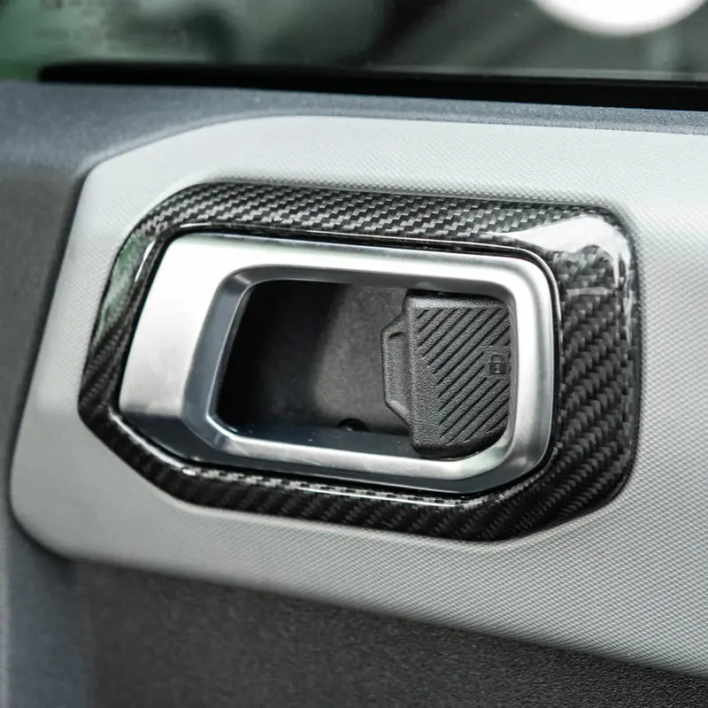 2021-Up Ford Bronco Rear Door Handle Trim Cover Carbon Fiber 1