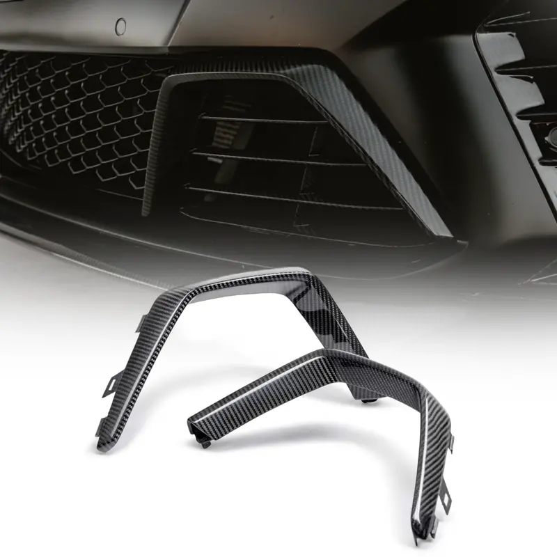 2022-2024 Cadillac Ct5-V Blackwing Gloss Carbon Fiber Lower Grille Bezels (Pair) 1