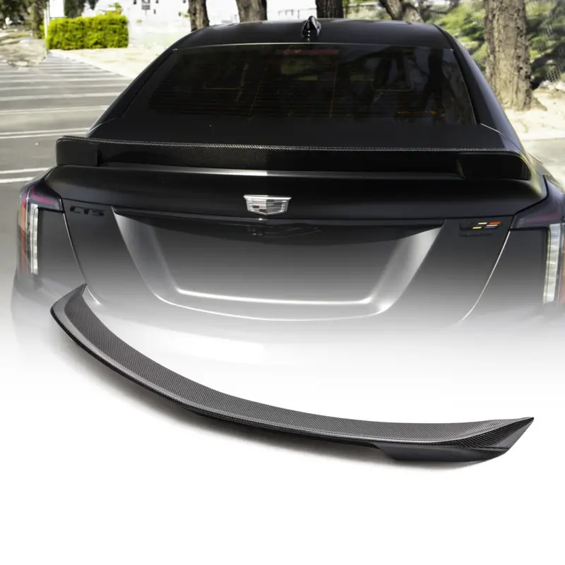 2022-2026 Cadillac Ct5-V Blackwing Type-St Gloss Carbon Fiber Rear Spoiler 1