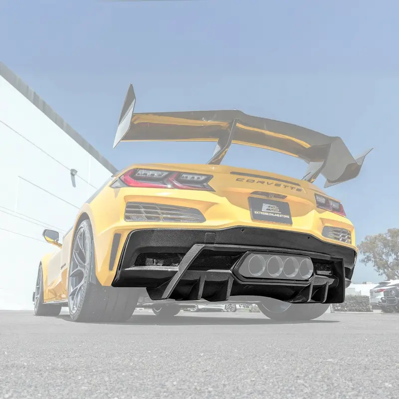 2023-Up Corvette C8 Z06 Rear Bumper Finned Diffuser 1