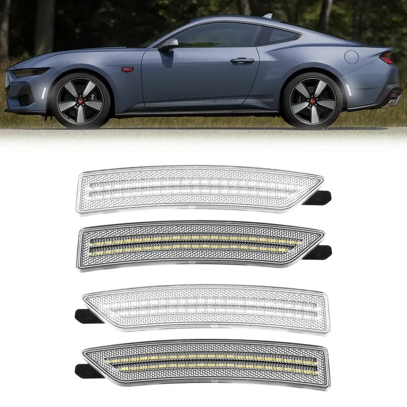 2024-2026 Ford Mustang S650 Clear White Led Side Markers 1