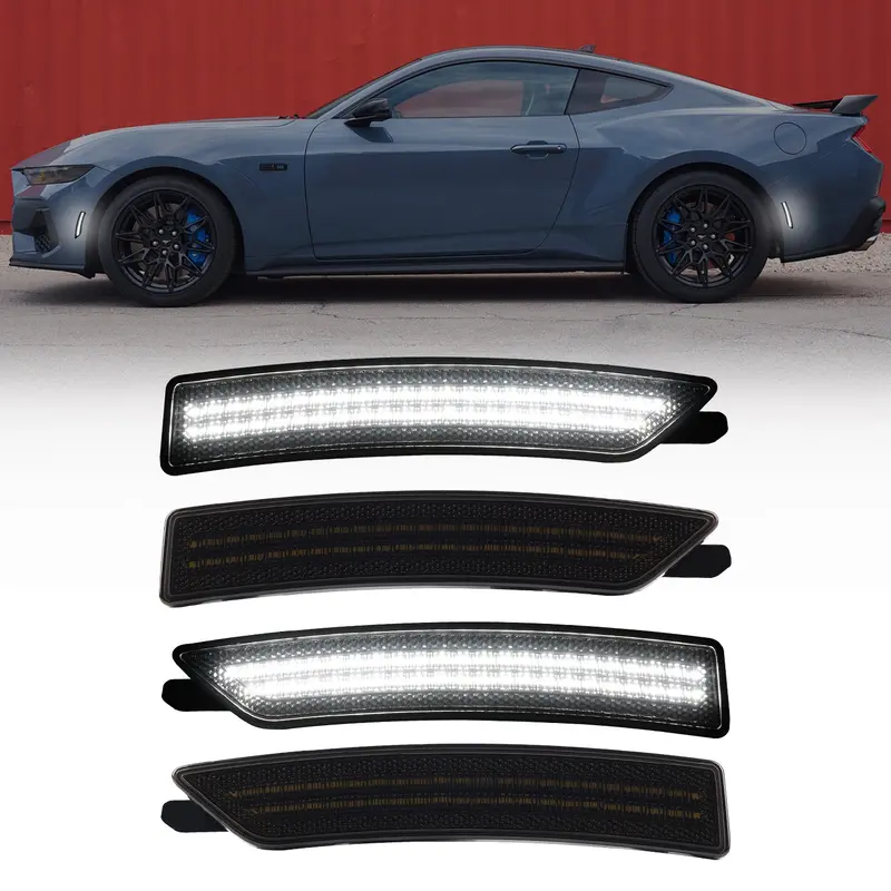 2024-2026 Ford Mustang S650 Smoke White Led Side Markers 1
