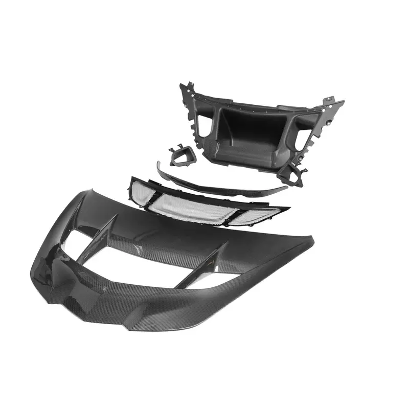 2025-2026 C8 Zr1/Zr1x Ztk Type-Oem Hood Functional Dry Carbon Fiber Double Sided 6Pcs Kit 1