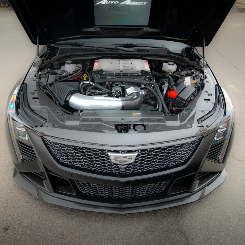 2025-2026 Cadillac Ct5-V Blackwing Front Bumper Top Upper Shell Pre Preg Gloss Carbon Fiber Replacement 2
