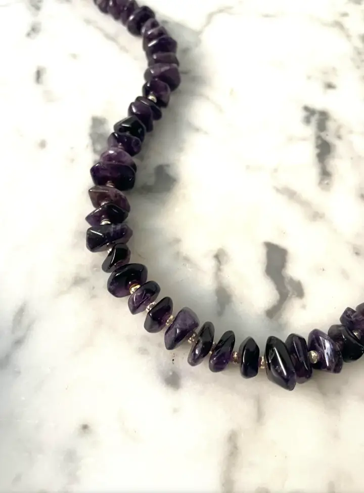 24" Vintage 1980S Amethyst Beaded Necklace 2