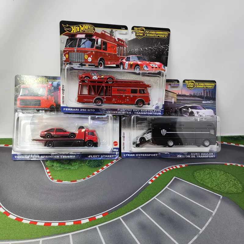 3 Car Set Case H * 2025 Hot Wheels Team Transport Car Culture W/ Ferrari Gto & Ae86 1