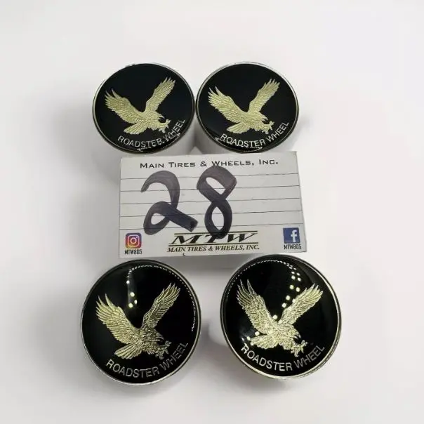 4 - Gold And Black Eagle Bird Wheel Center Cap Round Sticker Logo 2” 1/8 Dia 1