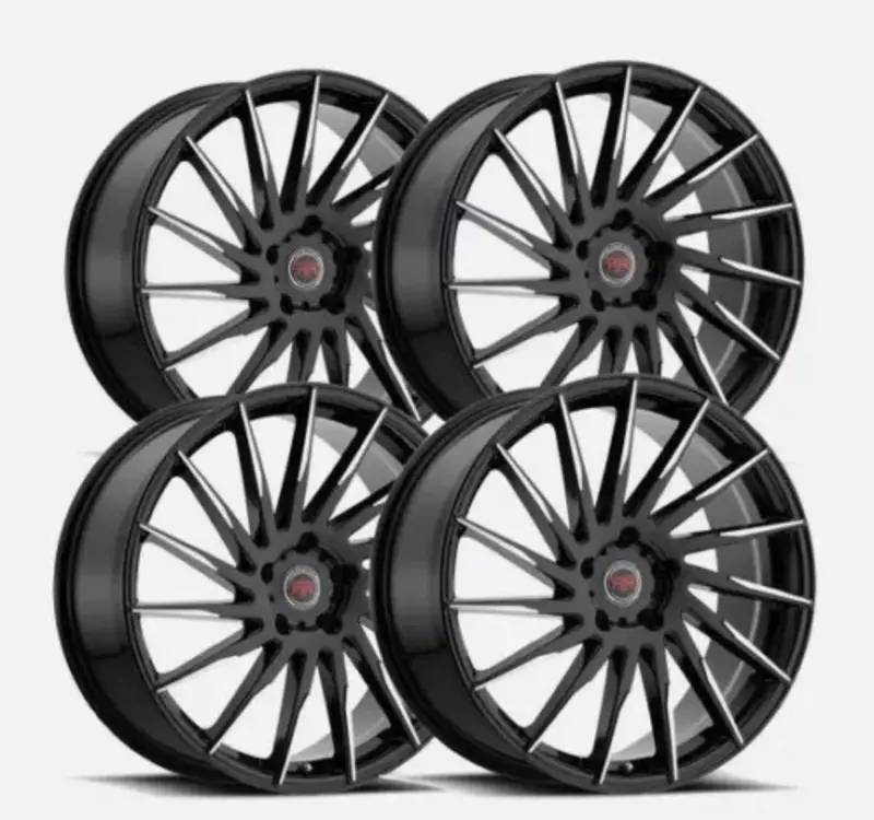 (4) Revolution Racing R15 17X7.5 5X4.5" +40 Black/Machined Wheels Rims 17" Inch 1