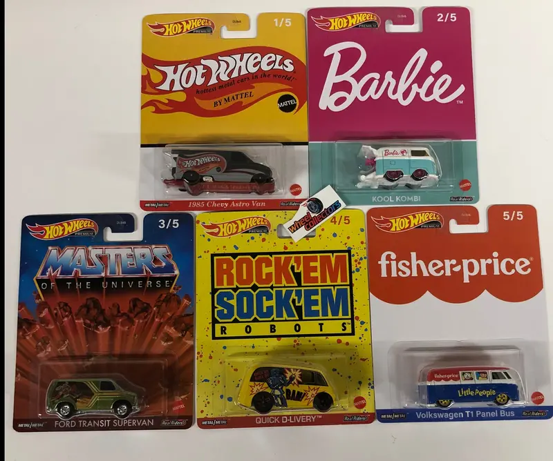 5 Car Set * 2022 Hot Wheels Pop Culture Mattel Brands Case R 1