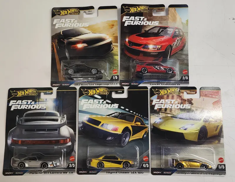 5 Car Set Case M * 2025 Hot Wheels Fast & Furious Case M * Civic, Lancer, Chaser 1