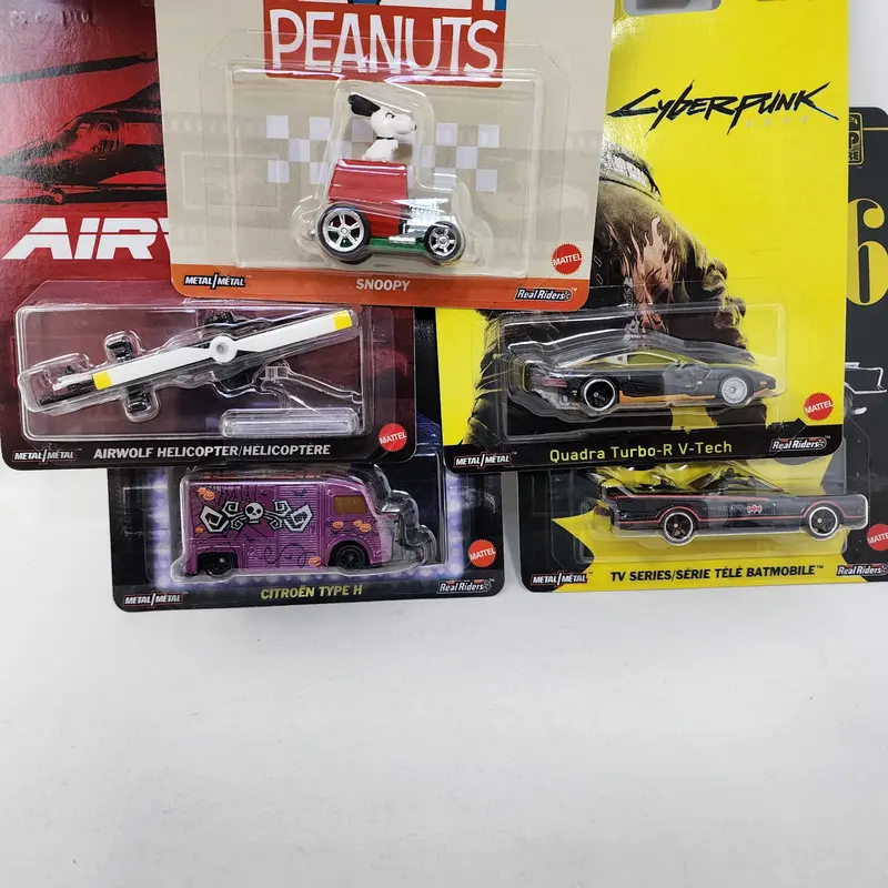5 Car Set Case M * 2025 Hot Wheels Premium Pop Culture Airwolf, Cyberpunk, Batman 2