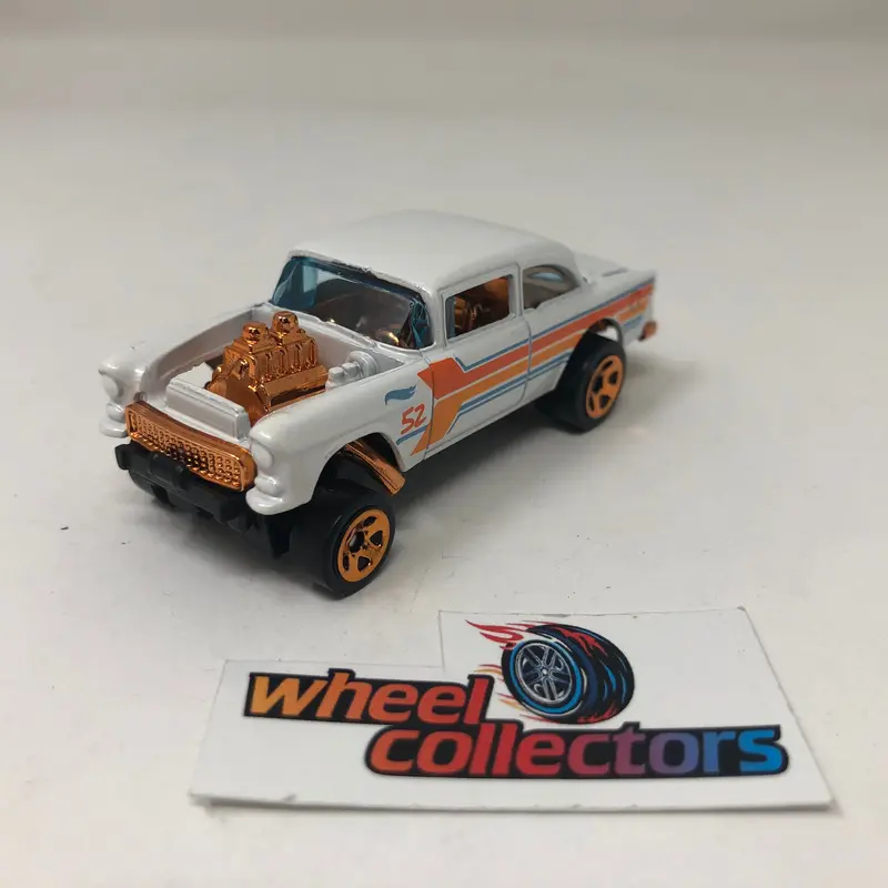 '55 Chevy Bel Air Gasser * White * Hot Wheels Loose 1:64 Scale 1