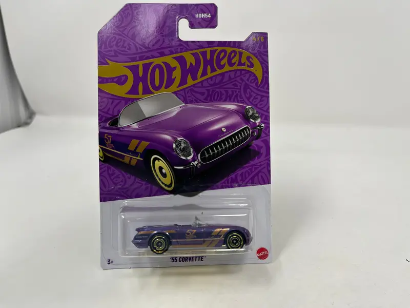 '55 Corvette * 2024 Hot Wheels Pearl & Chrome 57Th Anniversary Case G 1