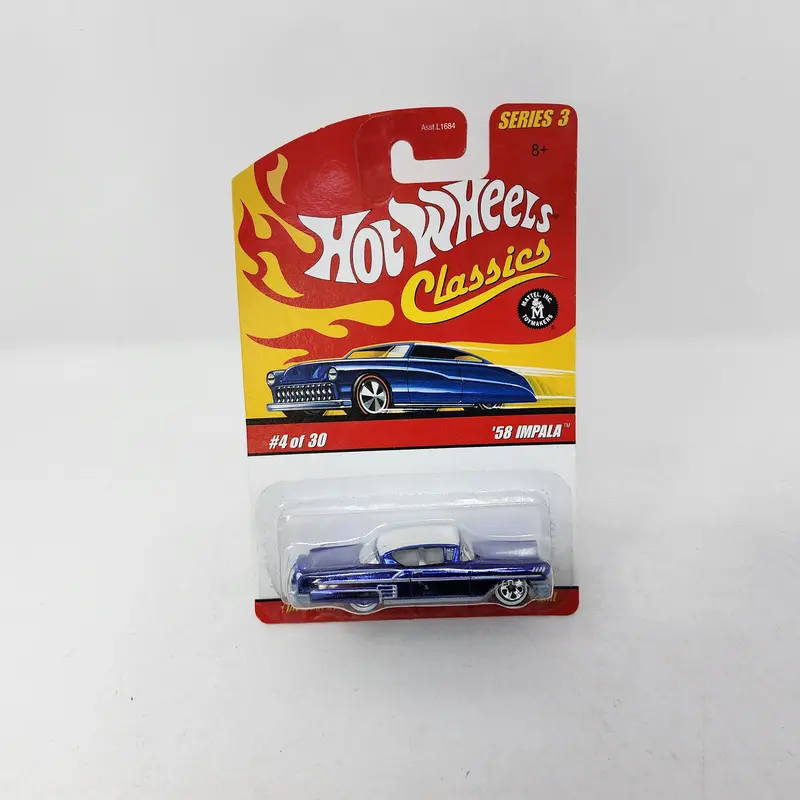 '58 Impala #4 * Blue * Hot Wheels Classics 1