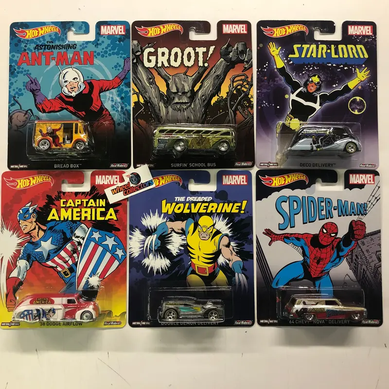 6 Car Set * 2014 Hot Wheels Pop Culture Marvel Series 1