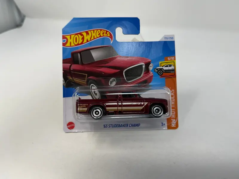 '63 Studebaker Champ #155 * Burgundy * 2024 Hot Wheels Short Card Case J 1