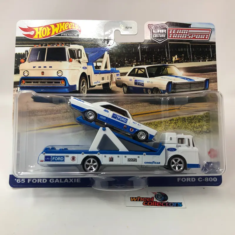 '65 Ford Galaxie & Ford C-800 * 2022 Hot Wheels Team Transport Car Culture Case P 1