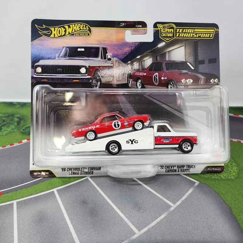'66 Corvair Yenko Stinger & '72 Ramp Truck * 2026 Hot Wheels Team Transport Car Culture Case K 1