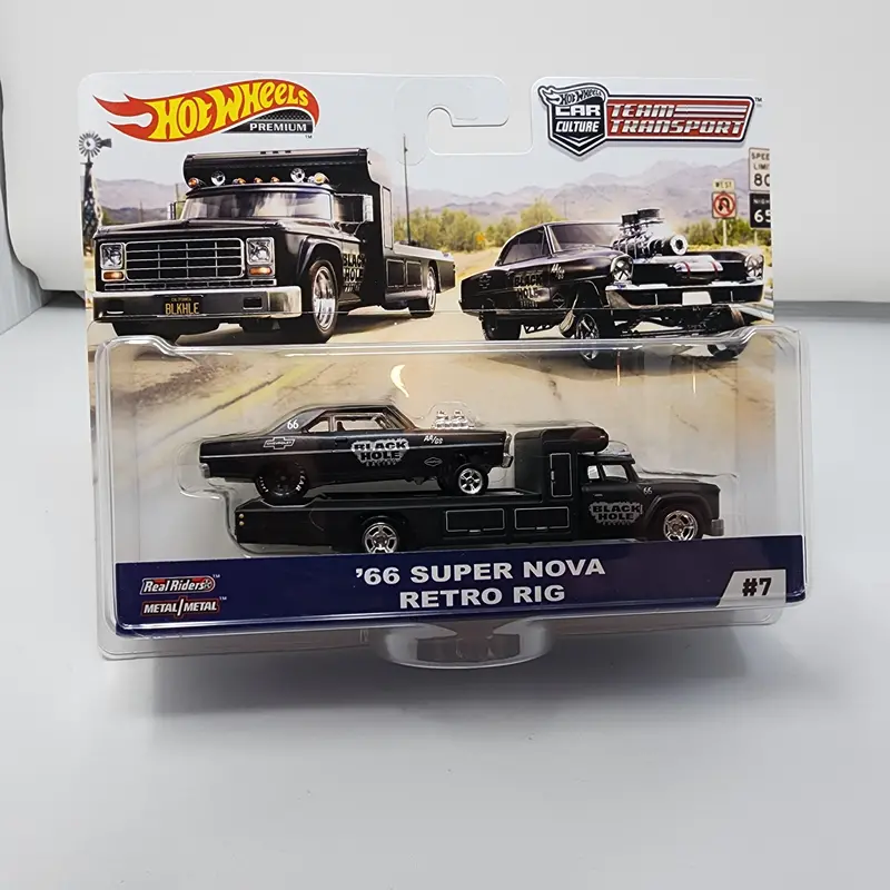 '66 Super Nova & Retro Rig #7 Black Hole * Hot Wheels Team Transport Car Culture 1