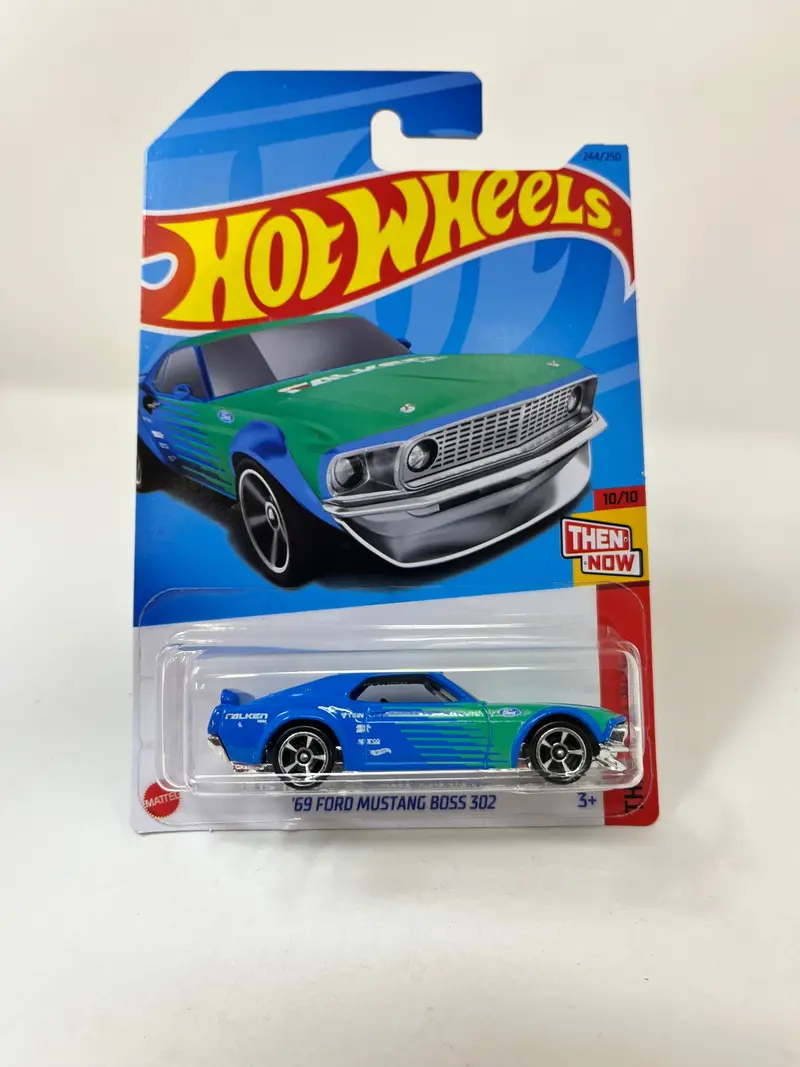 '69 Ford Mustang Boss 302 #244 * Blue * 2023 Hot Wheels Basic 1