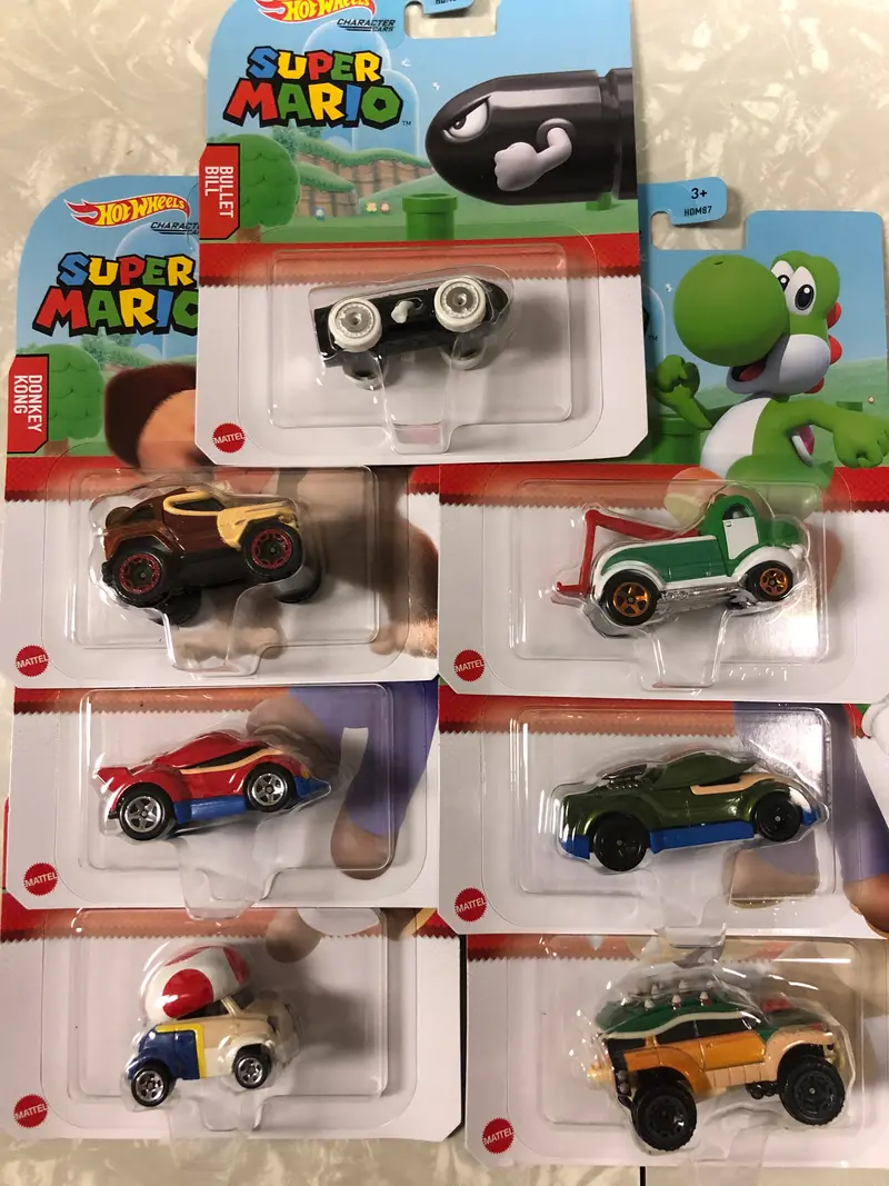 7 Car Set * Hot Wheels Super Mario Character Cars Case C 1