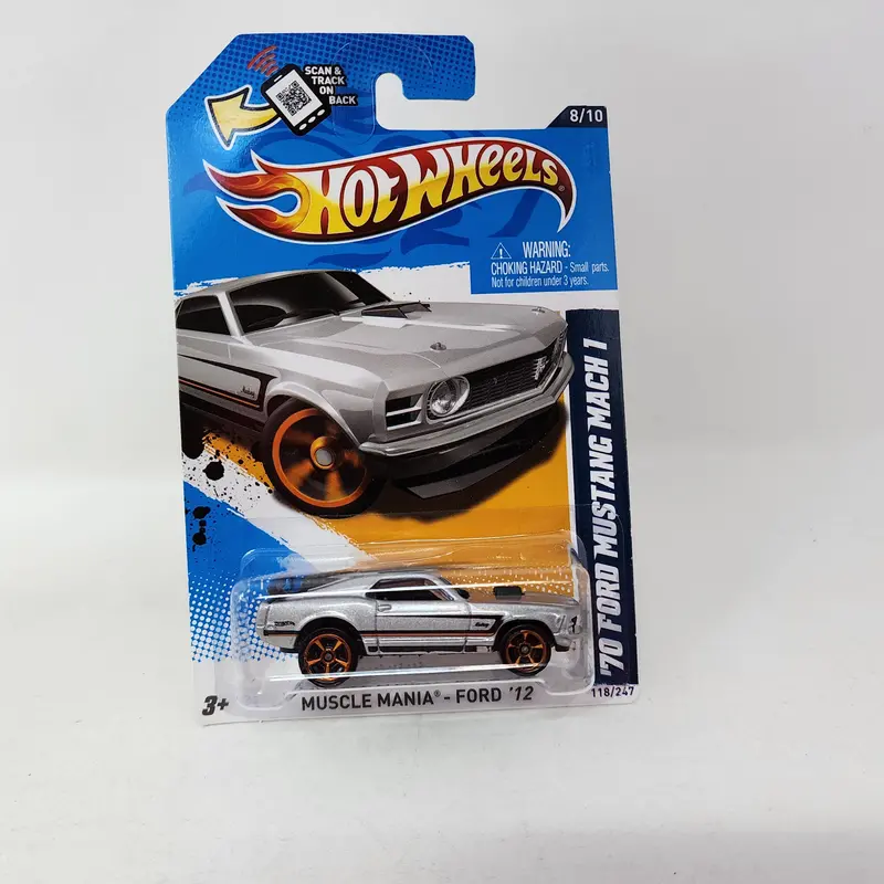 '70 Ford Mustang Mach 1 #118 Toys R Us Only * Silver * 2012 Hot Wheels 1
