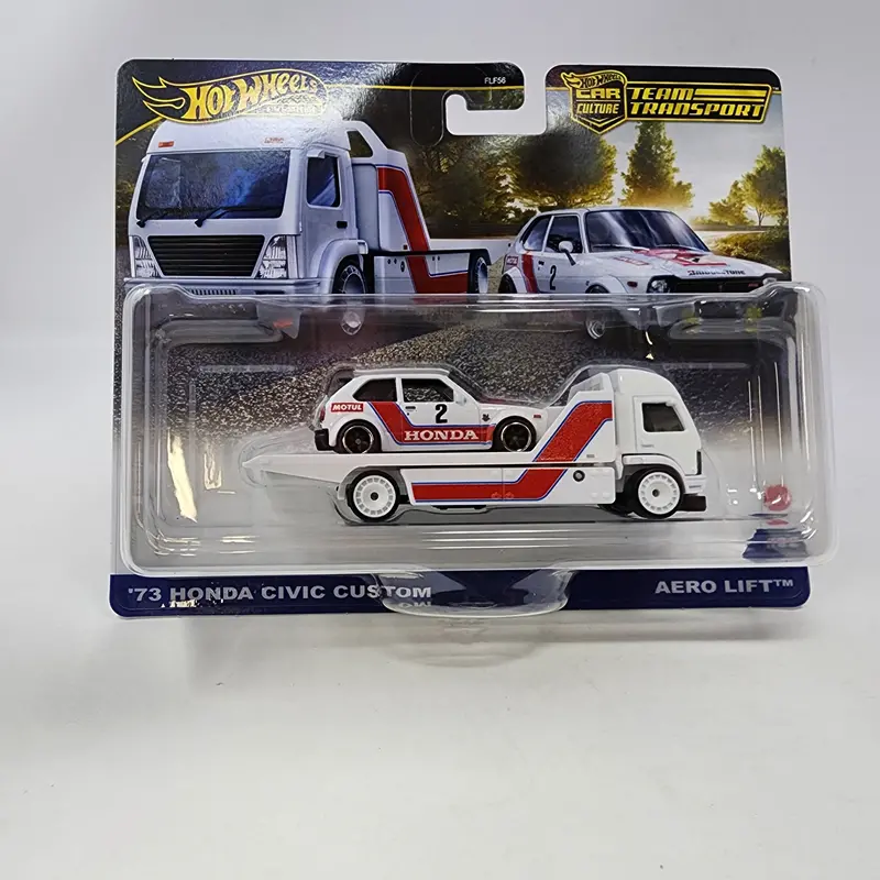 '73 Honda Civic Custom & Aero Lift * 2025 Hot Wheels Team Transport Case G 1