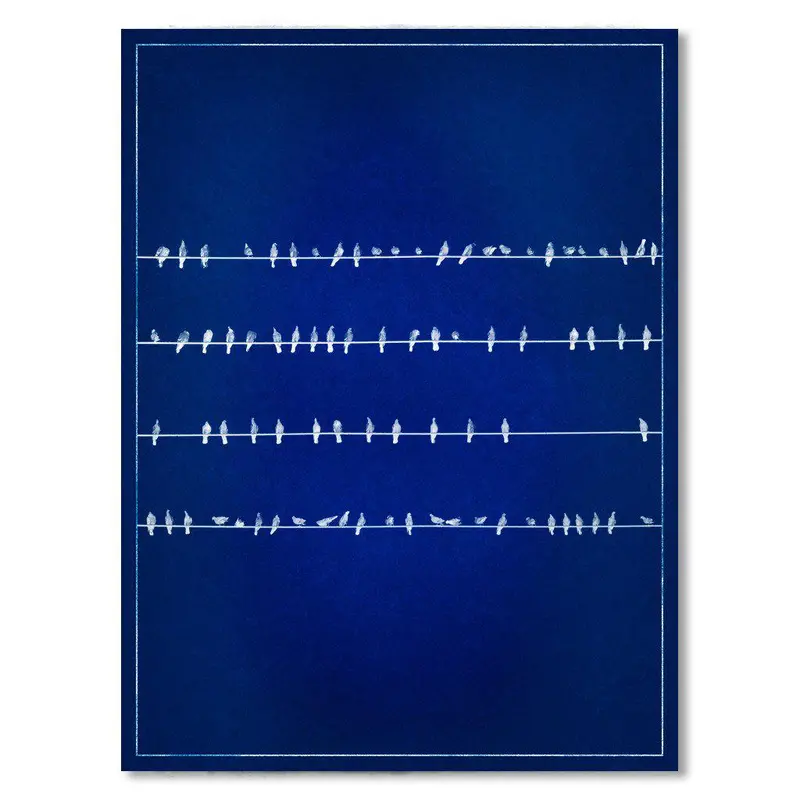 81 Birds Blue Print 1