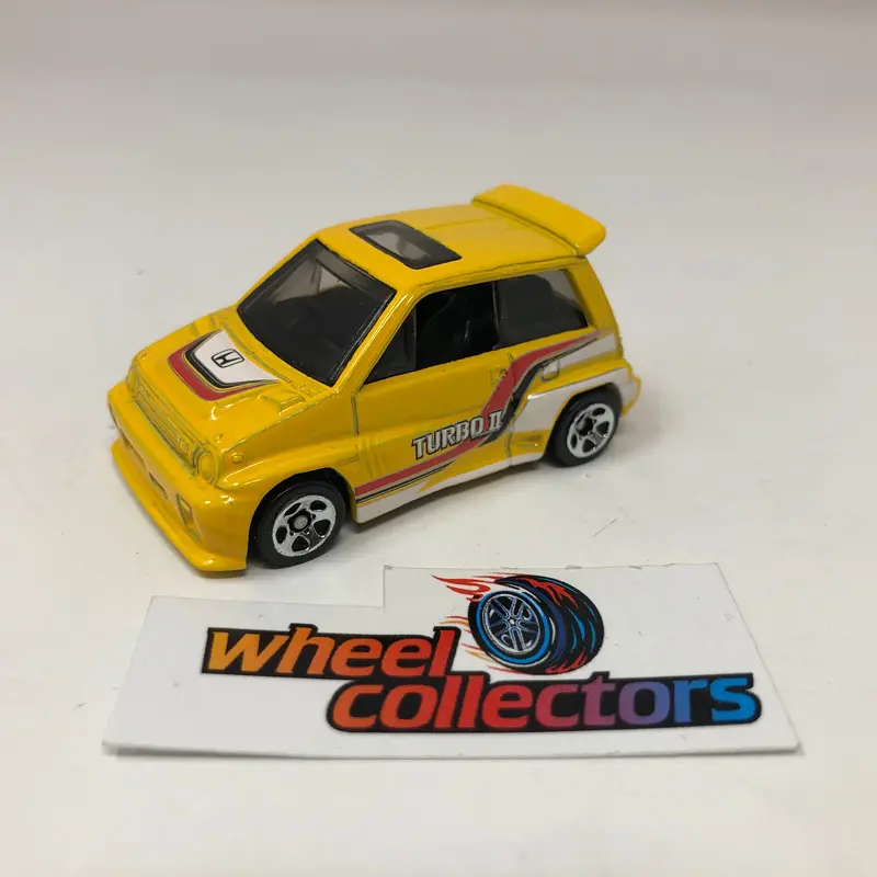 '85 Honda City Turbo Ii * Yellow * Hot Wheels 1:64 Scale Diecast Loose 1