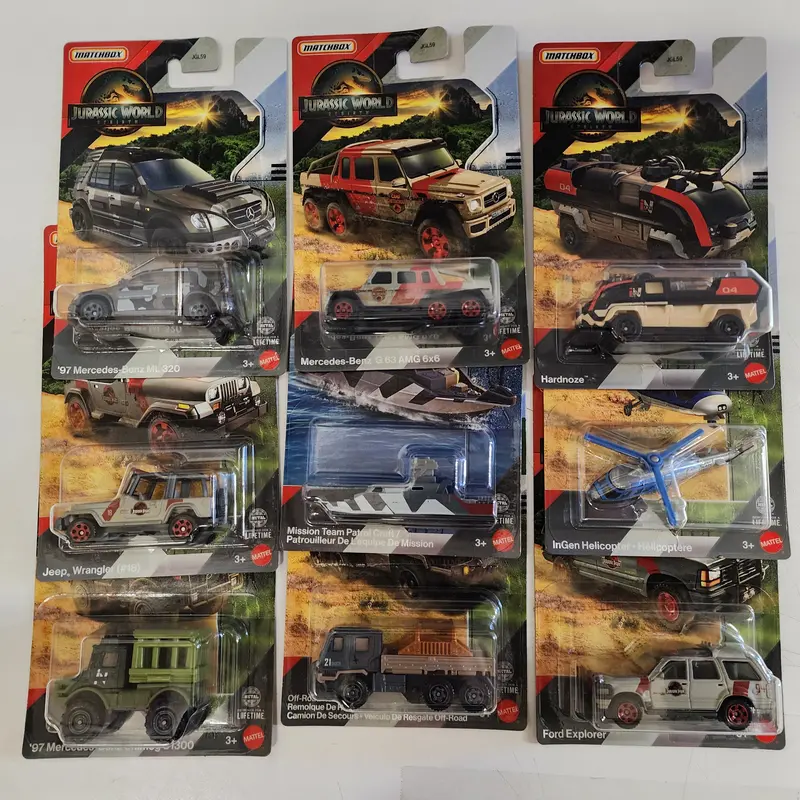 9 Car Set * Jurassic Park World Rebirth * 2025 Matchbox 1