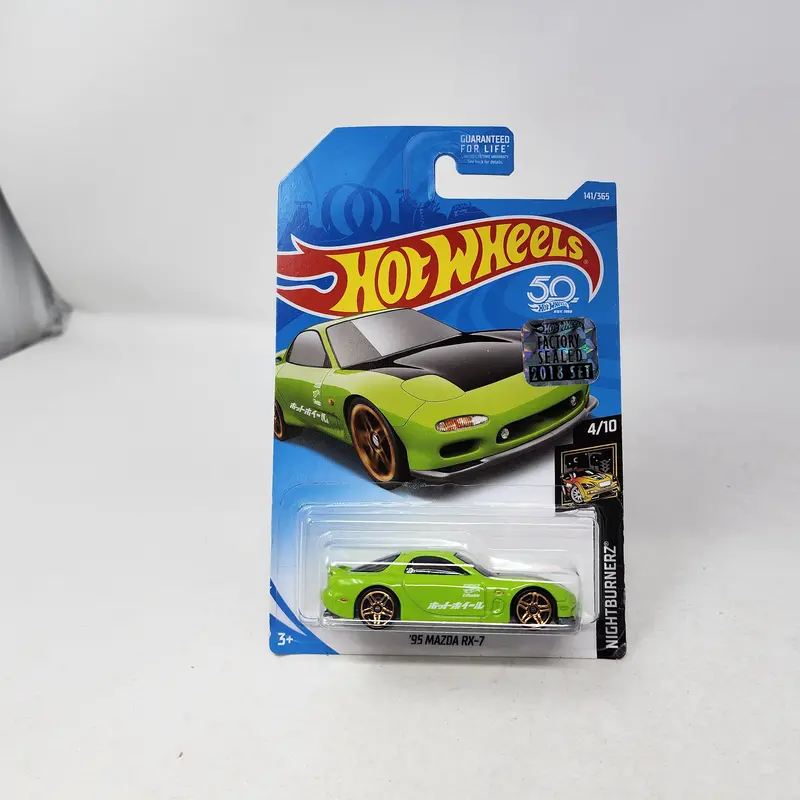 '95 Mazda Rx-7 #141  * Green * 2018 Hot Wheels W/ Factory Set Holo 1