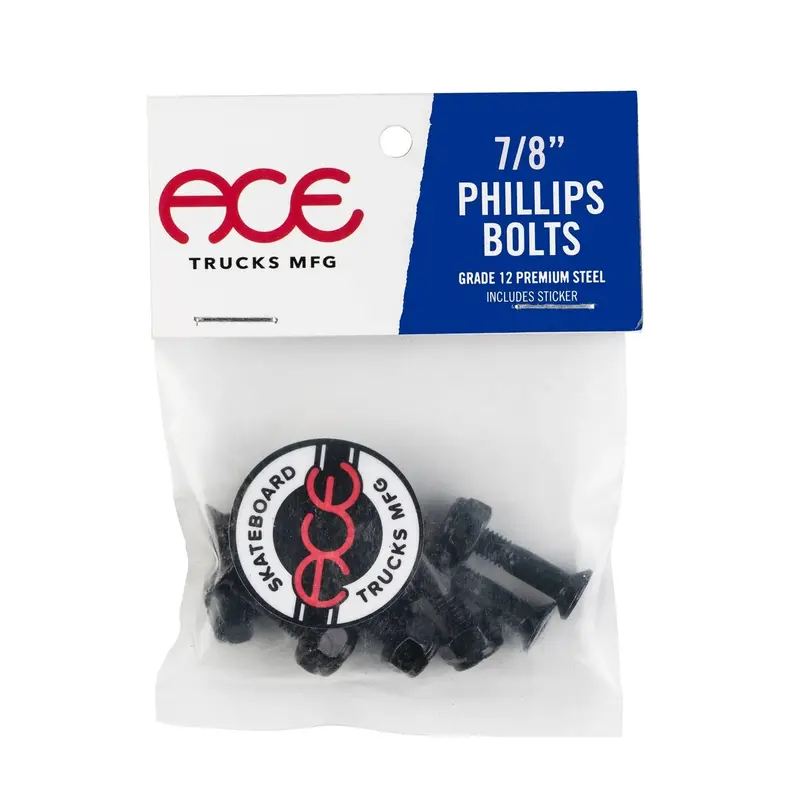 Ace 7/8" Phillips Skateboard Hardware Set – Bolts & Lock Nuts (8-Pack) 1