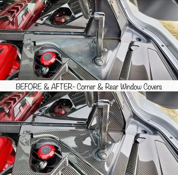 Agm C8 Carbon Fiber Engine Appearance Corner Covers 2