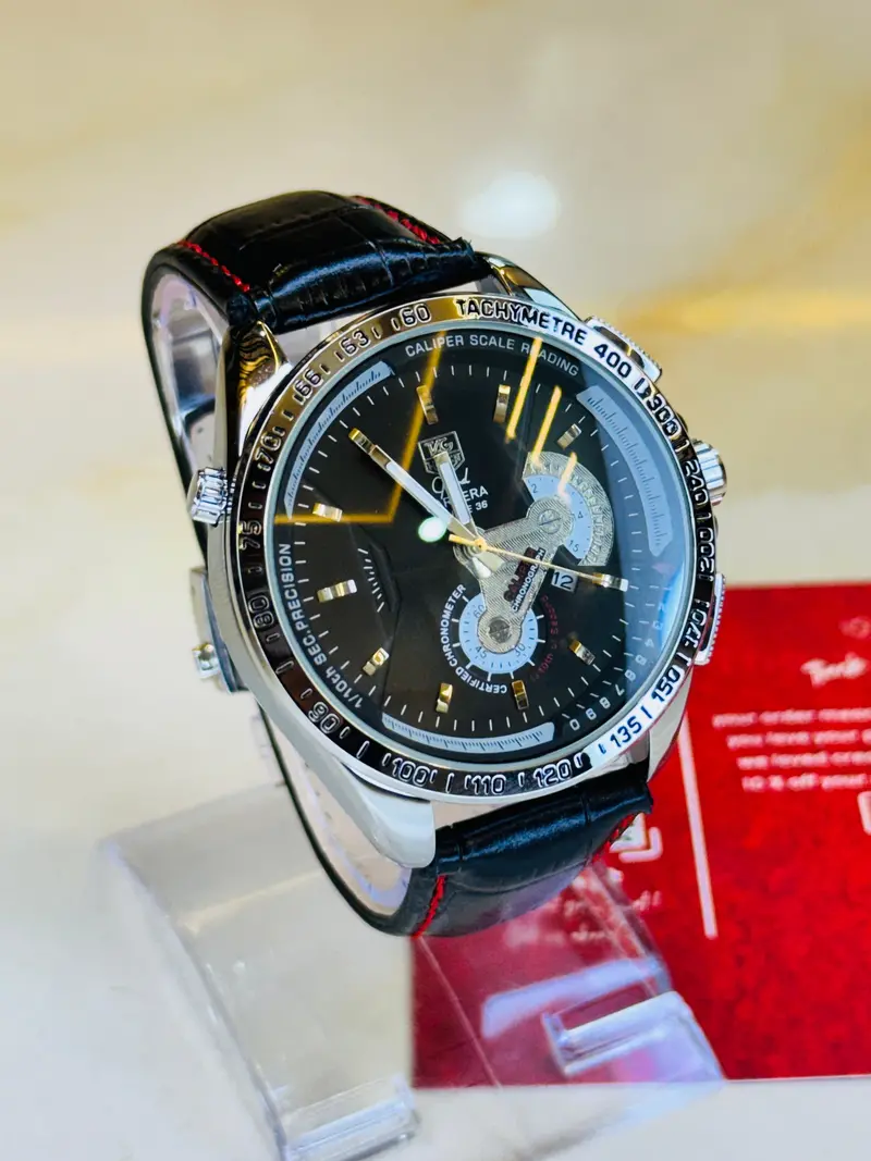 All Black Grand Carrera Leather Watch 1
