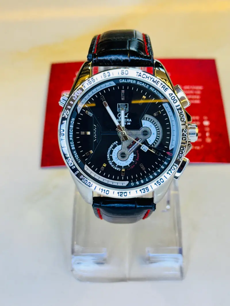 All Black Grand Carrera Leather Watch 2