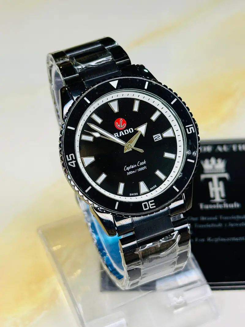 All Black Rado Captain Cook Watch 1