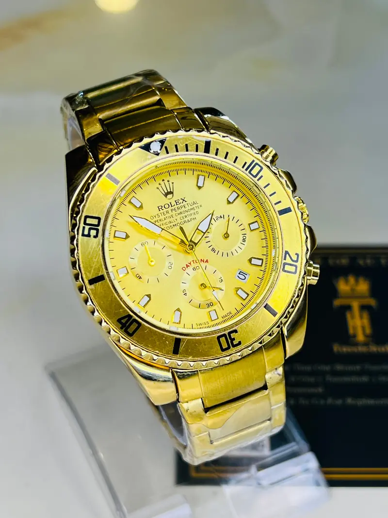 All Gold Daytona Chronograph Watch 1