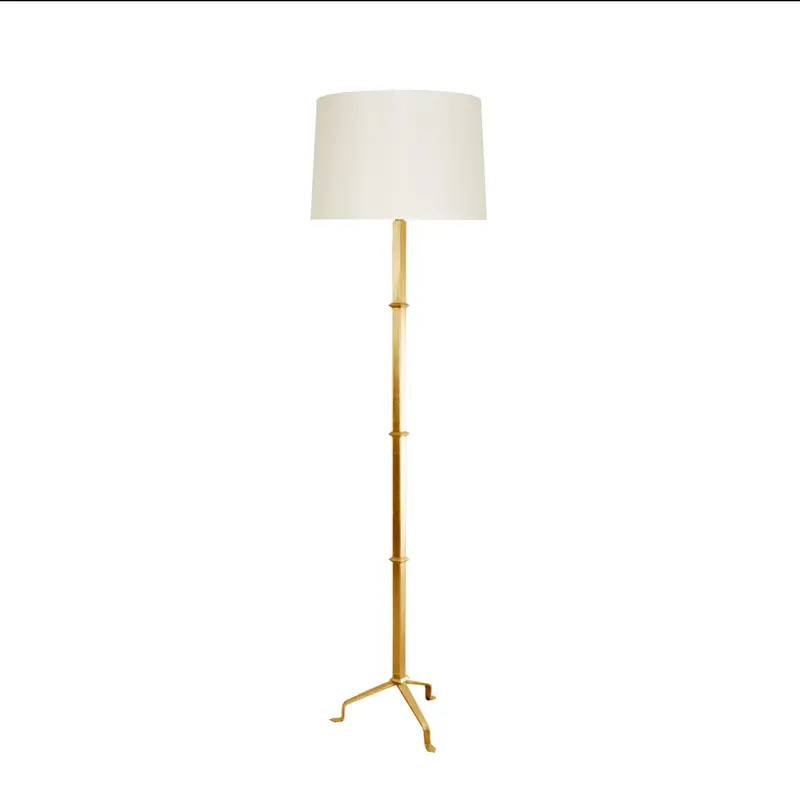 Alvaro Gold Leaf Floor Lamp With Silk Shade 1