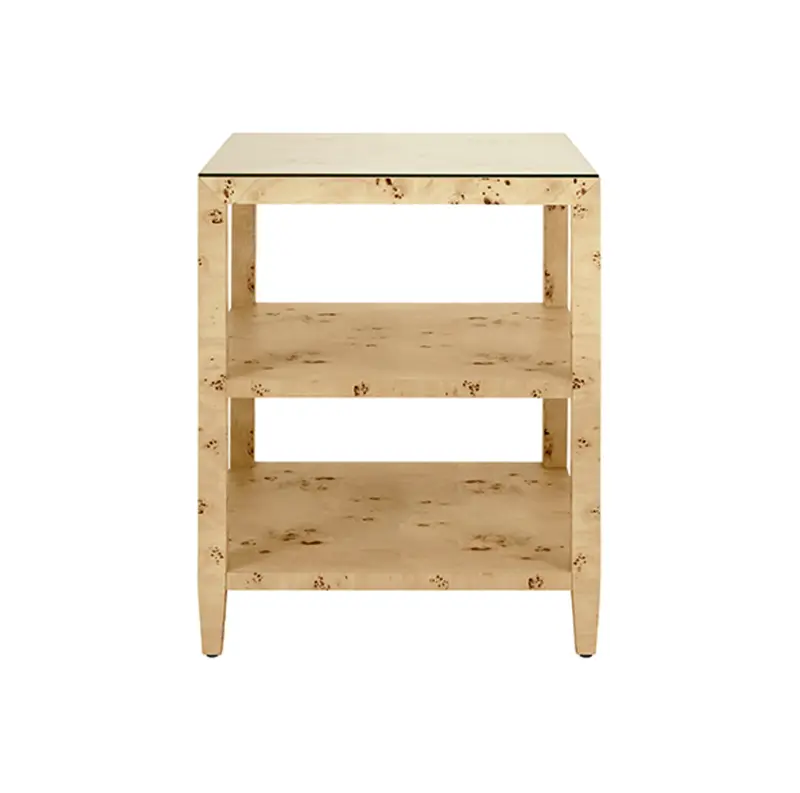 Amie Light Burlwood Side Table 1