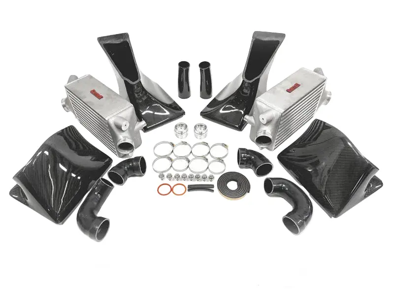 Ams Performance 13-15 Porsche 911 Turbo/Turbo S (991.1) Alpha Intercooler Kit W/Carbon Fiber Shrouds 1